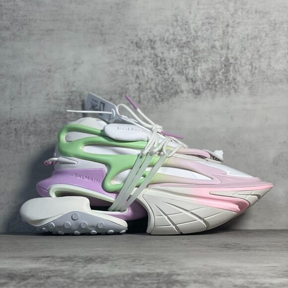 Balmain "Multicolor" Unicorn Low-Top Leather Height-Booster - Picture 1 of 9